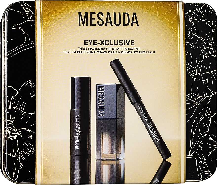 Zestaw - Mesauda Milano Kit Eye-Xlusive (mascara/9ml + e/pencil/0.8g + eyeshadow/3g) — Zdjęcie N1