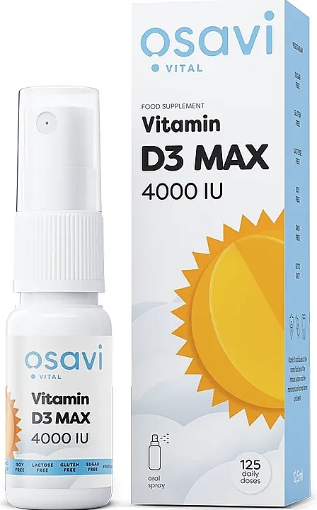 Witamina D3 w sprayu doustnym, 4000IU - Osavi Vitamin D3 4000 IU Oral Spray — Zdjęcie N1