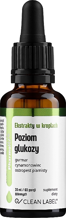 Suplement diety w kroplach Poziom glukozy - Pharmovit Clean label Glucose level — Zdjęcie N1