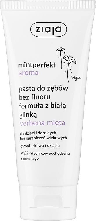 Biała glinka do mycia i higieny zębów Werbena i mięta - Ziaja Mintperfekt Aroma For Tooth Cleaning And Hygiene Verbena Mint — Zdjęcie N1