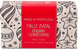 Świąteczne mydło w kostce z prażonymi migdałami - Essencias de Portugal Feliz Natal Merry Christmas Scented Soap — Zdjęcie N1