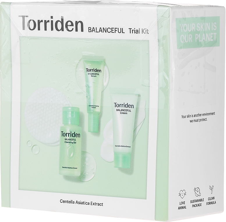 PRZECENA! Zestaw - Torriden Balanceful Skin Care Trial Kit (serum/10ml + cr/20ml + gel/30ml + pad/6szt) * — Zdjęcie N1