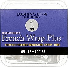 Kup Tipsy - Dashing Diva French Wrap Plus White 50 Tips (Size 1)