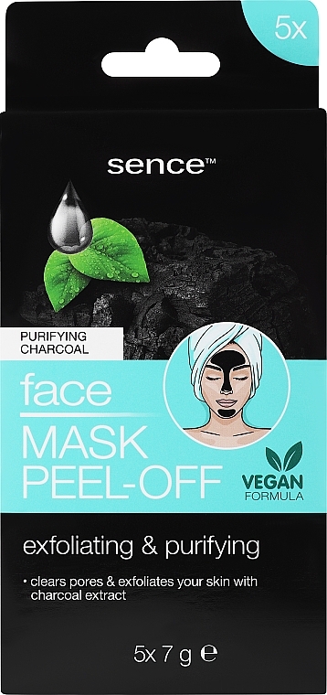 Maska-folia do twarzy Węgiel drzewny - Sence Facial Blackhead Peel-Off Mask Charcoal — Zdjęcie N1