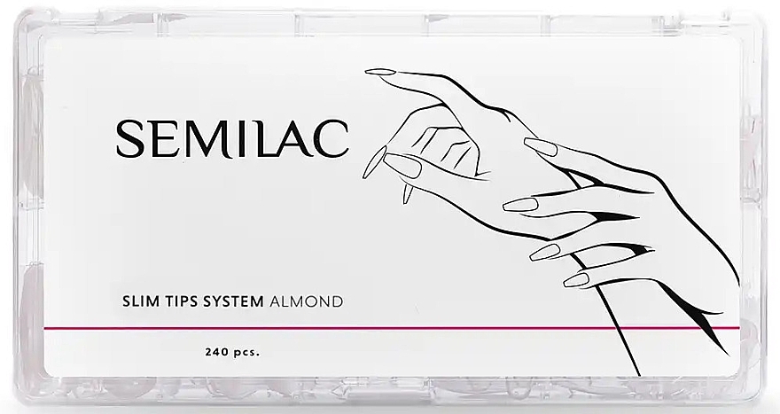 Wskazówki dotyczące przedłużania paznokci - Semilac Slim Tips System Almond  — Zdjęcie N1