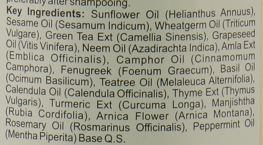 Naturalny olejek przeciw łupieżowi, łamaniu i wypadaniu włosów Neem, Drzewo Herbaciane i Bazylia - Khadi Organique Henna Rosemary Hair Oil — Zdjęcie N3