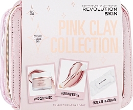 Kup Zestaw - Makeup Revolution Skincare The Pink Clay Collection Skincare Gift Set (bag/1pc + brush/1pc + f/mask/50ml + headband/1pc)