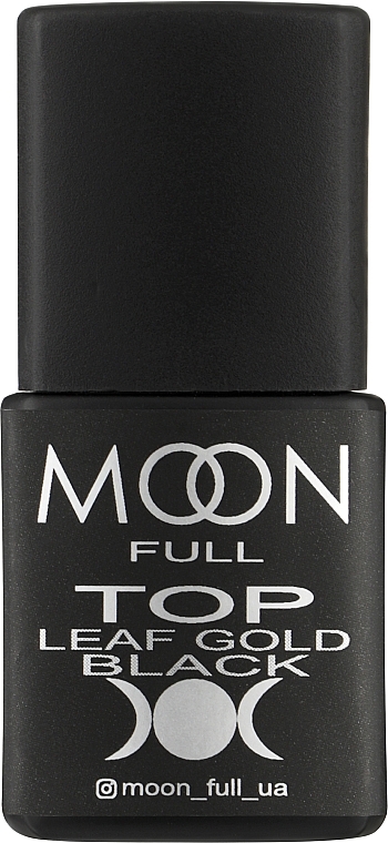 Top coat do lakieru hybrydowego bez lepkiej warstwy - Moon Full Leaf Gold Black — Zdjęcie N1