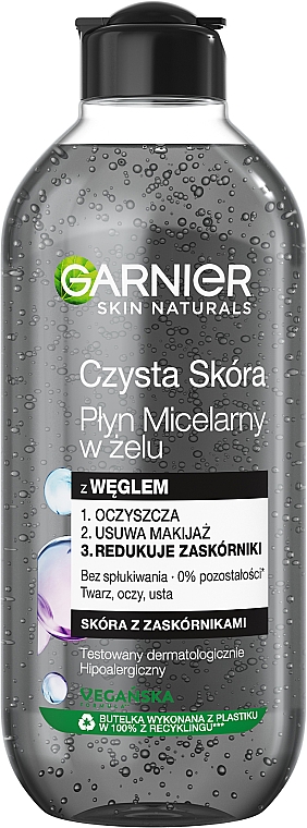 Micelarny żel do twarzy z węglem - Garnier Skin Naturals Pure Skin