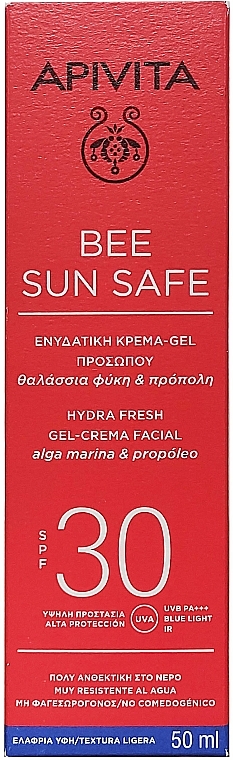 Przeciwsłoneczny krem ochronny SPF 30 - Apivita Bee Sun Safe Hydra Fresh Face Gel-Cream SPF30 — Zdjęcie N2