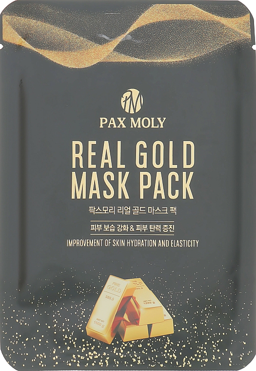 Nawilżająca maseczka ujędrniająca w płachcie do twarzy - Pax Moly Real Gold Mask Pack — Zdjęcie N1