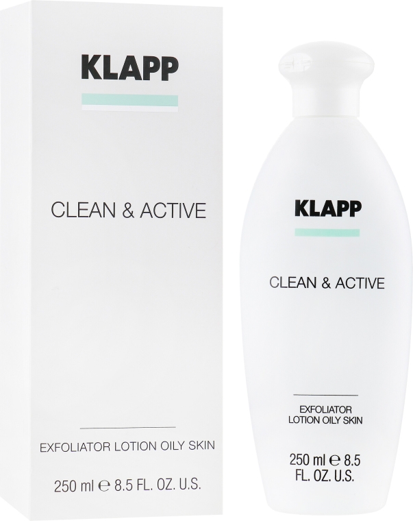 Peelingująca woda tonizująca do tłustej skóry twarzy i ciała - Klapp Clean & Active Exfoliator Oily Skin — Zdjęcie N1