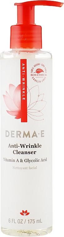 Płyn do mycia twarzy z witaminą A i kwasem glikolowym - Derma E Anti-Wrinkle Cleanser