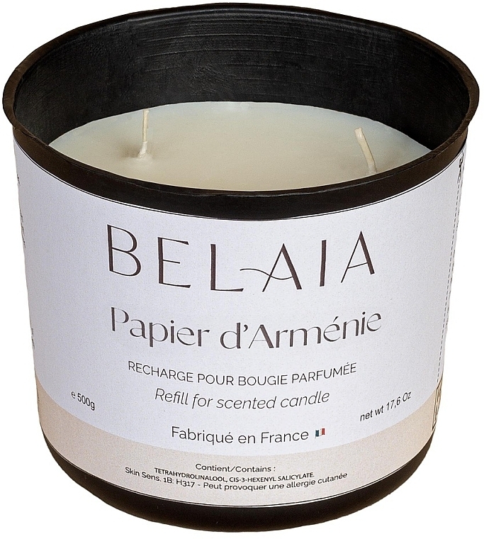 PRZECENA! Świeca zapachowa „Papier ormiański” (wkład) - Belaia Papier d'Armenie Candle Wax Refill * — Zdjęcie N3