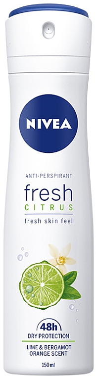 Dezodorant w sprayu - NIVEA Anti-Respirant Fresh Citrus Fresh Skin Feel Lime & Bergamot Orange Scent — Zdjęcie N1