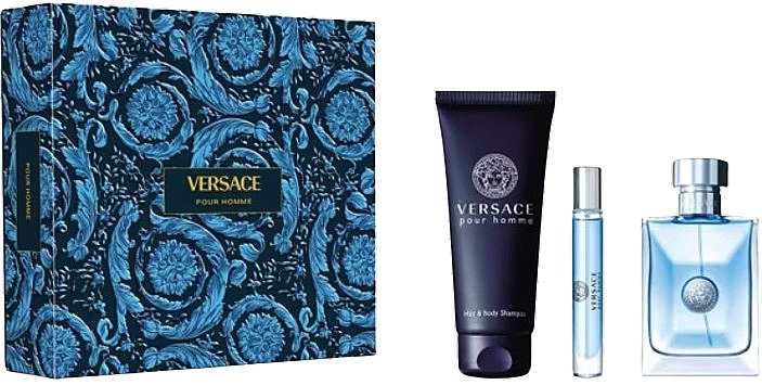 Versace Pour Homme - Zestaw (edt 100 ml + sh/gel 150 ml + edt 10 ml) — Zdjęcie N1