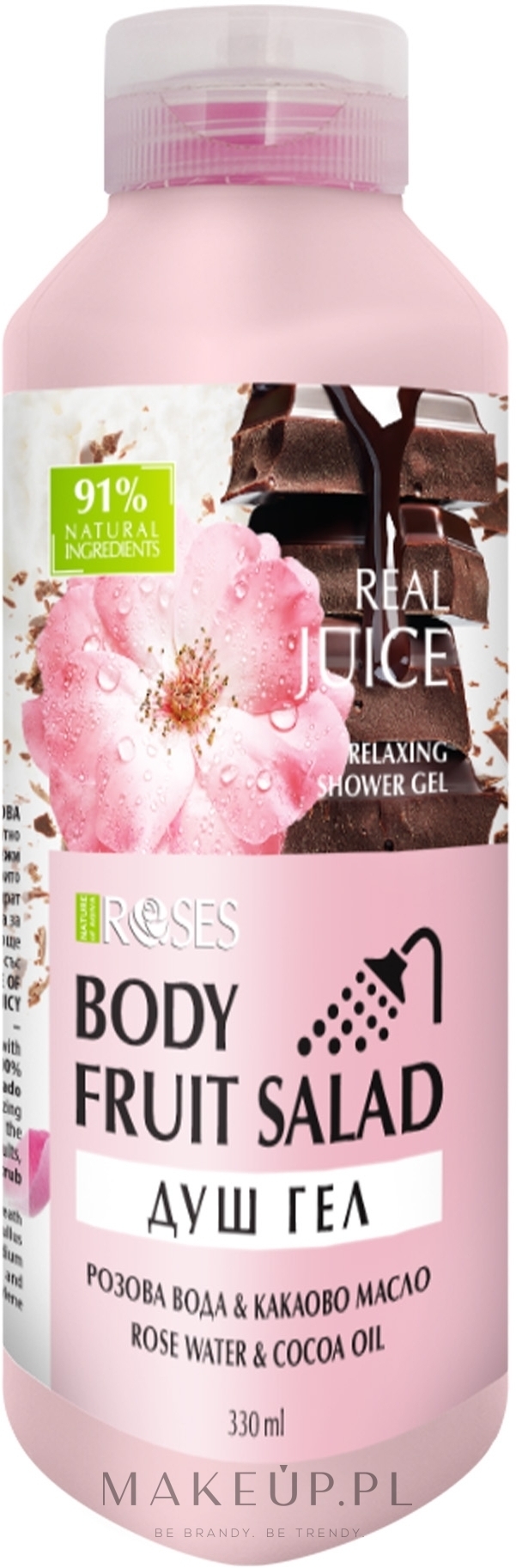 Żel pod prysznic Róża, czekolada i jogurt - Nature of Agiva Roses Body Fruit Salad Shower Gel — Zdjęcie 330 ml