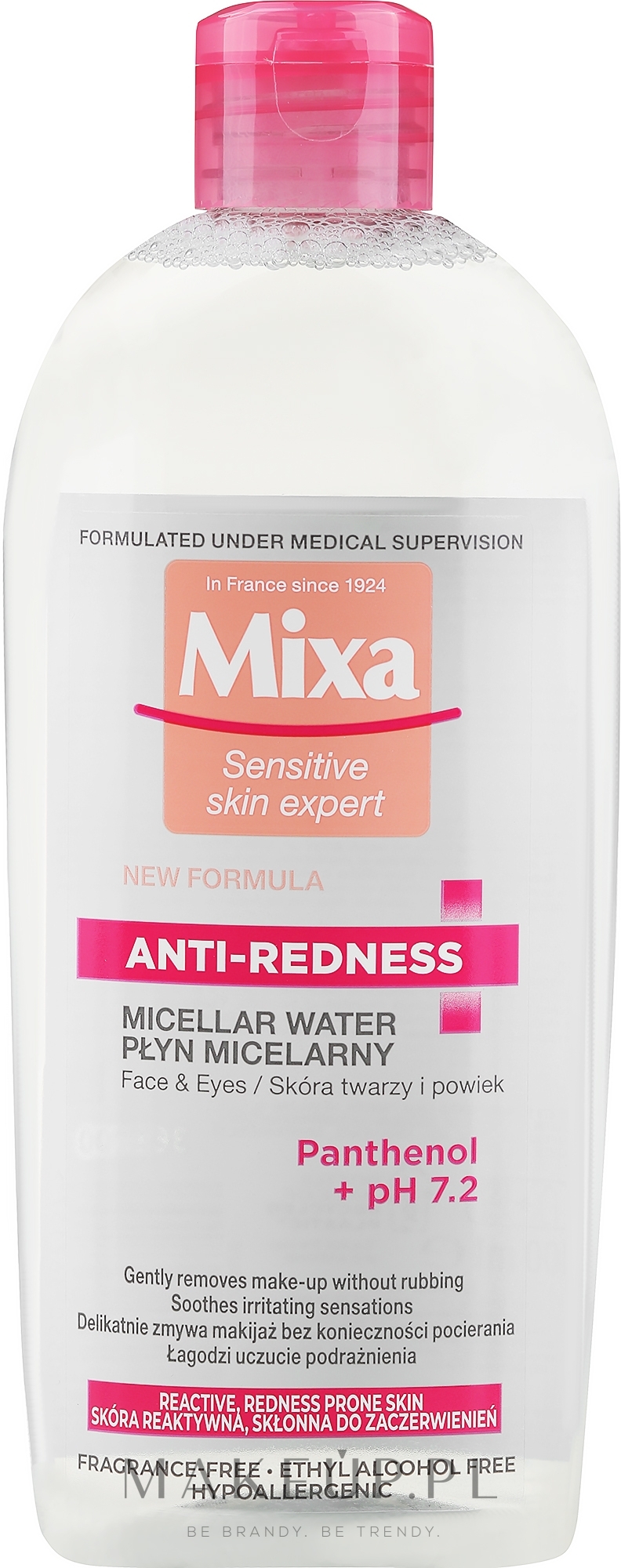 Płyn micelarny do skóry zaczerwienionej - Mixa Sensitive Skin Expert Micellar Water — Zdjęcie 400 ml