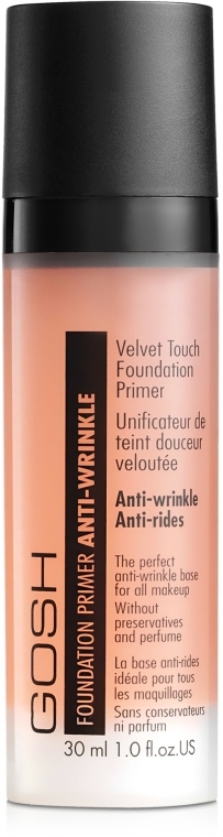Przeciwstarzeniowa baza pod makijaż - Gosh Copenhagen Velvet Touch Foundation Primer Anti-Wrinkle Apricot