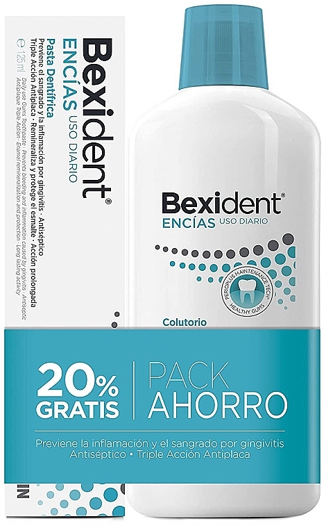 PRZECENA! Zestaw - Isdin Bexident Gums (toothpaste/125ml + mouth/wash/500ml) * — Zdjęcie N1