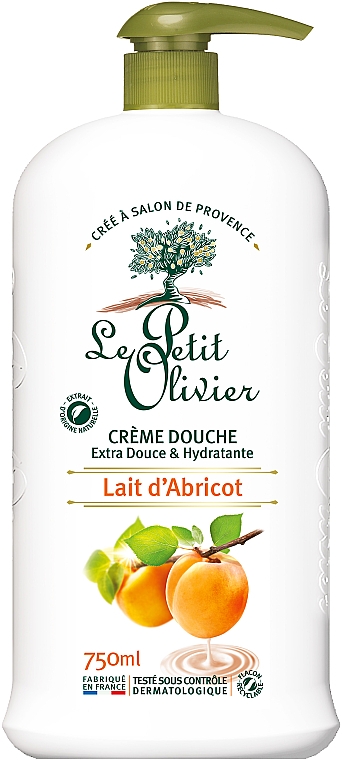 Krem pod prysznic Mleczko morelowe - Le Petit Olivier Extra Gentle Apricot Milk Shower Creams