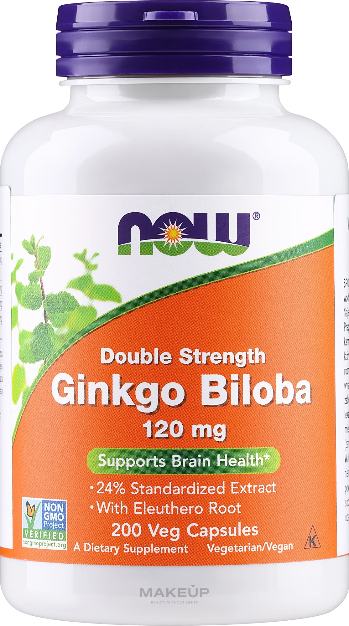 Ekstrakt z miłorzębu japońskiego 120 mg wzmacniający sprawność mózgu u osób starszych - Now Foods Ginkgo Biloba — Zdjęcie 100 szt.