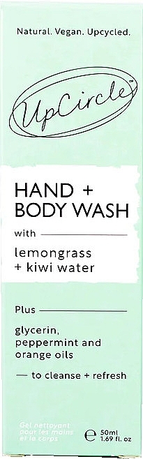 Mydło do rąk i ciała - UpCircle Hand & Body Wash with Lemongrass + Kiwi Water Travel Size (mini) — Zdjęcie N2