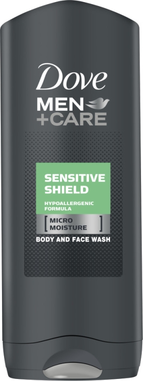 Nawilżający żel pod prysznic do mycia ciała i twarzy - Dove Men+Care Sensitive Shield Body And Face Wash — фото N1