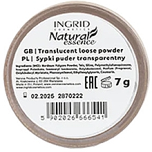 Przezroczysty puder do twarzy - Ingrid Cosmetics Natural Essence Translucent Loose Powder — Zdjęcie N2