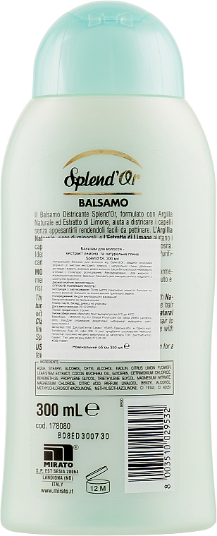 Balsam do włosów Glinka i cytryna - Splend'Or Hair Balm — Zdjęcie N2
