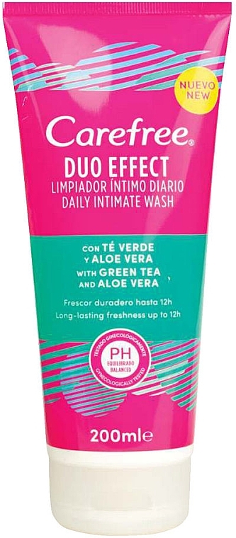 Żel do higieny intymnej z zieloną herbatą i aloesem - Carefree Duo Effect