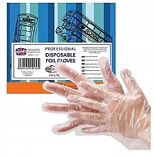 Jednorazowe rękawiczki, przeźroczyste, L/XL, 100 szt. - Ronney Professional Disposable Foil Gloves — Zdjęcie N2