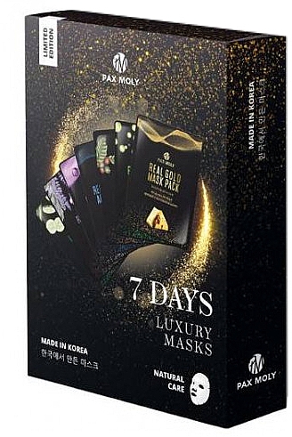 Zestaw masek w płachcie, 7 szt. - Pax Moly 7 Days Luxury Masks Set — Zdjęcie N1