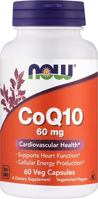 Koenzym Q10, 60 mg, 60 kapsułek - Now Foods CoQ10 — Zdjęcie N1