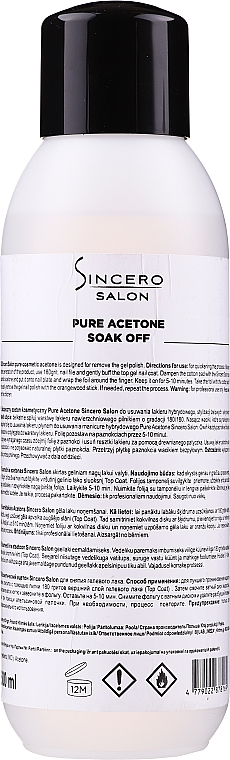 Aceton do usuwania lakieru żelowego - Sincero Salon Acetone  — Zdjęcie N1