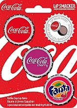 Zestaw balsamów do ust - Lip Smacker Coca-Cola Bottle Cap Lip Balm Trio (lip/balm/3x3g)  — Zdjęcie N1