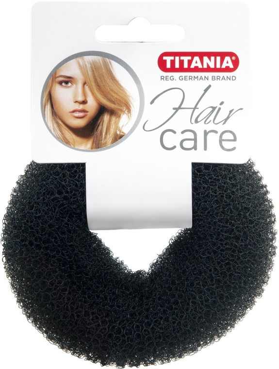 Czarny donut do włosów (8 cm) - Titania — Zdjęcie N1