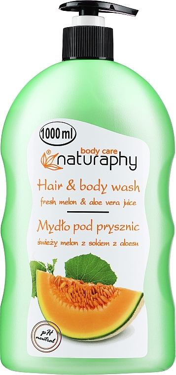 Mydło pod prysznic do włosów i ciała, Melon z ekstraktem z aloesu - Naturaphy — Zdjęcie N1