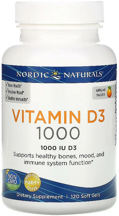 Suplement diety Witamina D3 o smaku pomarańczy - Nordic Naturals Vitamin D3 Orange — Zdjęcie N1