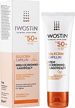 Krem ochronny SPF 50+ do skóry naczynkowej i nadreaktywnej - Iwostin Solecrin Capillin Cream SPF 50 — Zdjęcie N2