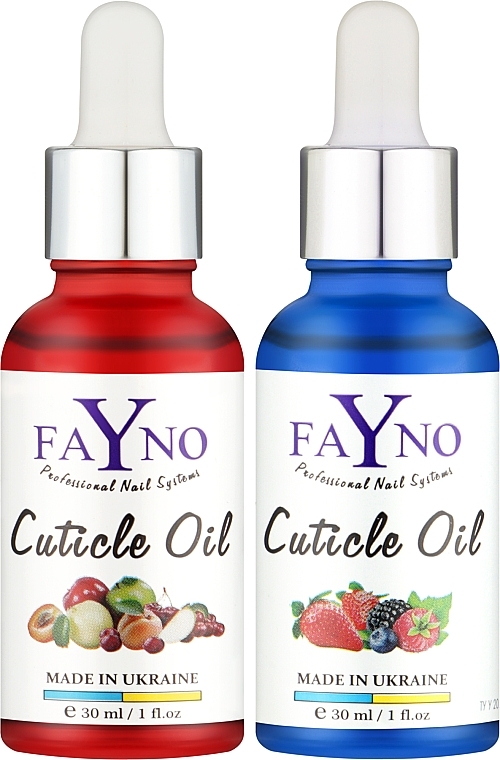 Zestaw oliwek do skórek nr 3 Berry Mix+Fruit Mix - Fayno Cuticle Oil (oil/2x30ml) — Zdjęcie N1