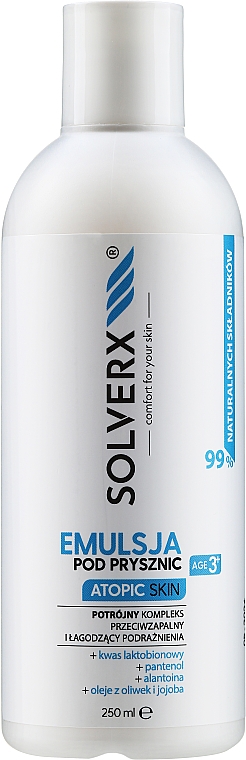Emulsja pod prysznic do skóry atopowej - Solverx Atopic Skin Shower Emulsion — Zdjęcie N1