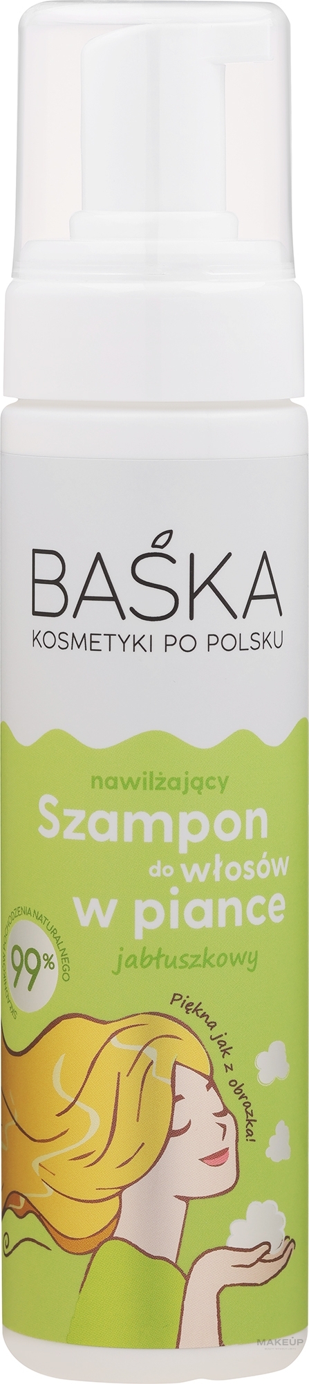 Jabłuszkowy szampon nawilżający do włosów w piance - Baska  — Zdjęcie 200 ml