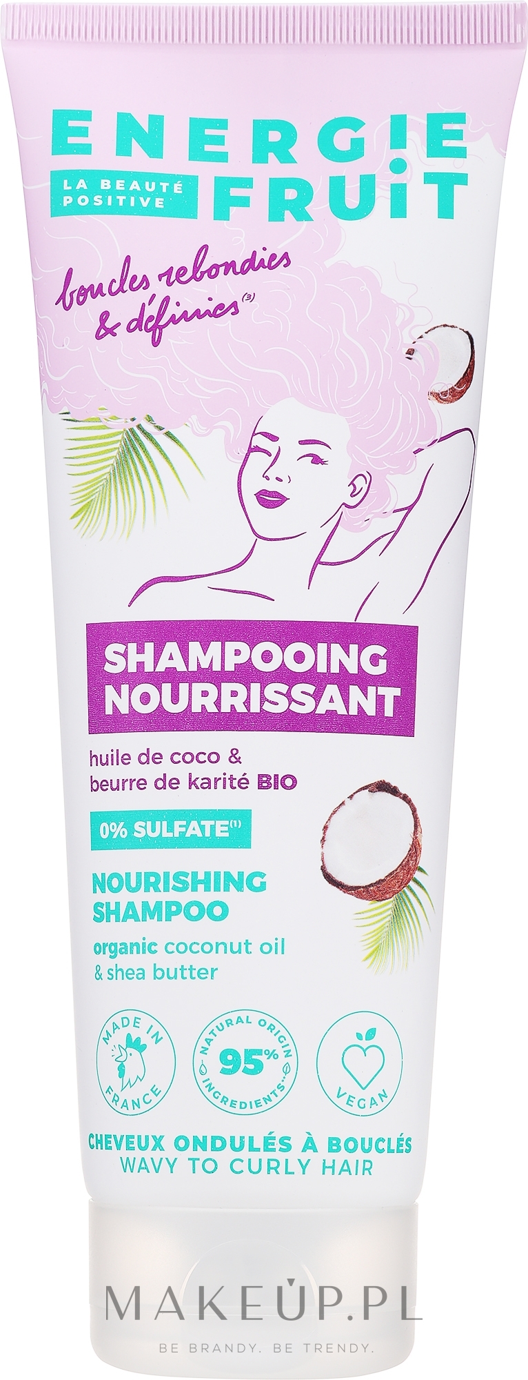 Szampon do włosów kręconych z olejem kokosowym i masłem shea - Energie Fruit Coconut Oil & Shea Butter Nourishing Shampoo — Zdjęcie 250 ml