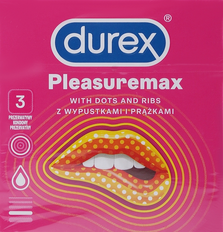 Prezerwatywy, 3 szt. - Durex Pleasuremax — Zdjęcie N1