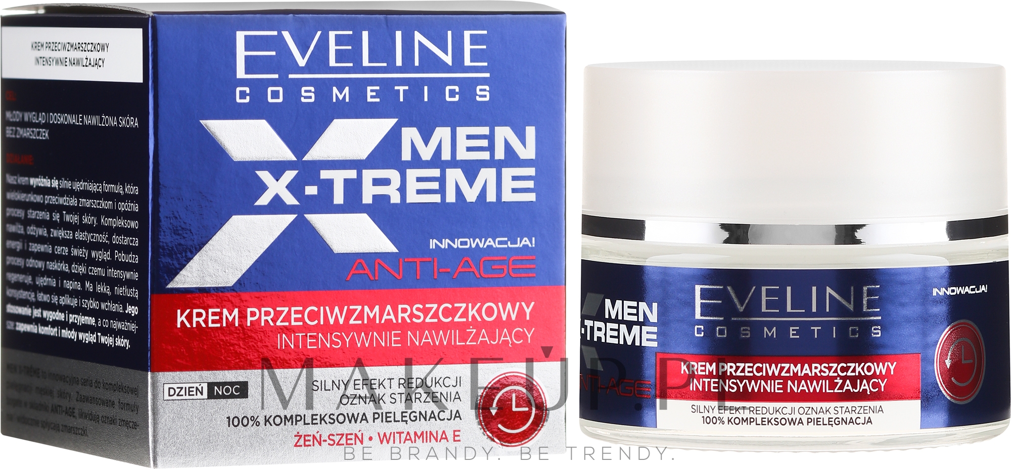 Przeciwzmarszczkowy krem nawilżający - Eveline Cosmetics Men X-Treme  — Zdjęcie 50 ml