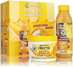 Kup Zestaw - Garnier Fructis Hair Food Banana (h/shampoo/350ml + h/mask/390ml)