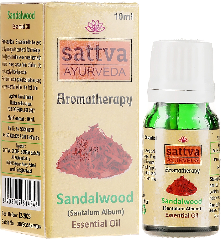 Olejek z drzewa sandałowego - Sattva Ayurveda Sandalwood Essential Oil — Zdjęcie N1