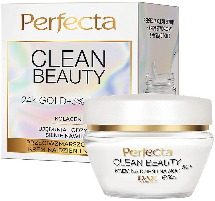 Przeciwzmarszczkowy krem do twarzy na dzień i na noc 50+ - Perfecta Clean Beauty Face Cream — Zdjęcie N2