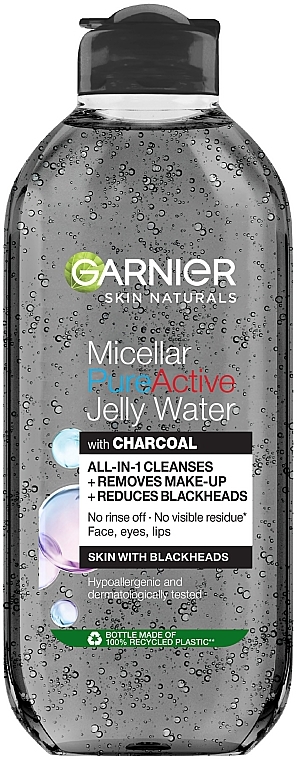 Żelowa woda z węglem drzewnym do oczyszczania skóry twarzy ze skłonnością do zaskórników - Garnier Skin Naturals Pure Active